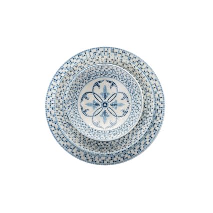 Jídelní sada 24 ks modrá/porcelán