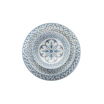 Jídelní sada 24 ks modrá/porcelán