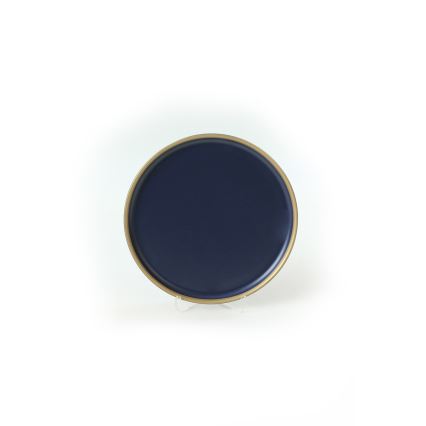 Jídelní sada 24 ks modrá/zlatá/keramika