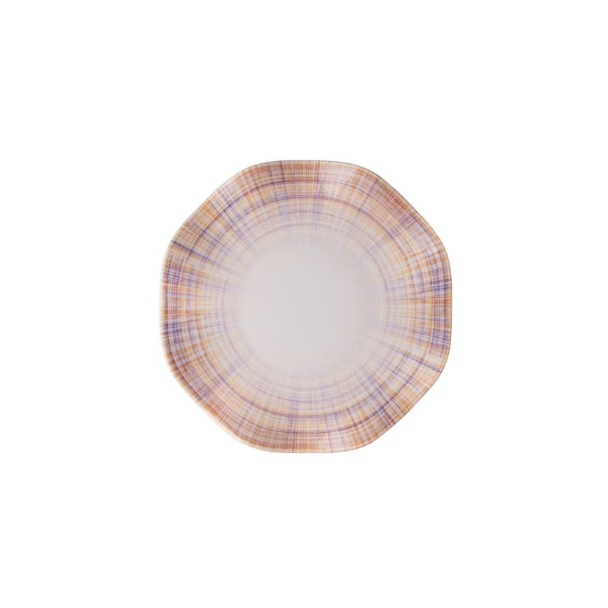 Jídelní sada 24 ks oranžová/modrá/porcelán