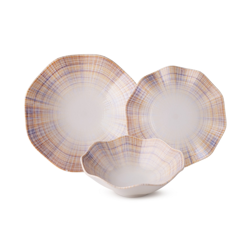 Jídelní sada 24 ks oranžová/porcelán