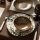 Jídelní sada 24 ks pestrobarevná/hnědá/porcelán