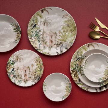 Jídelní sada 24 ks pestrobarevná/keramika