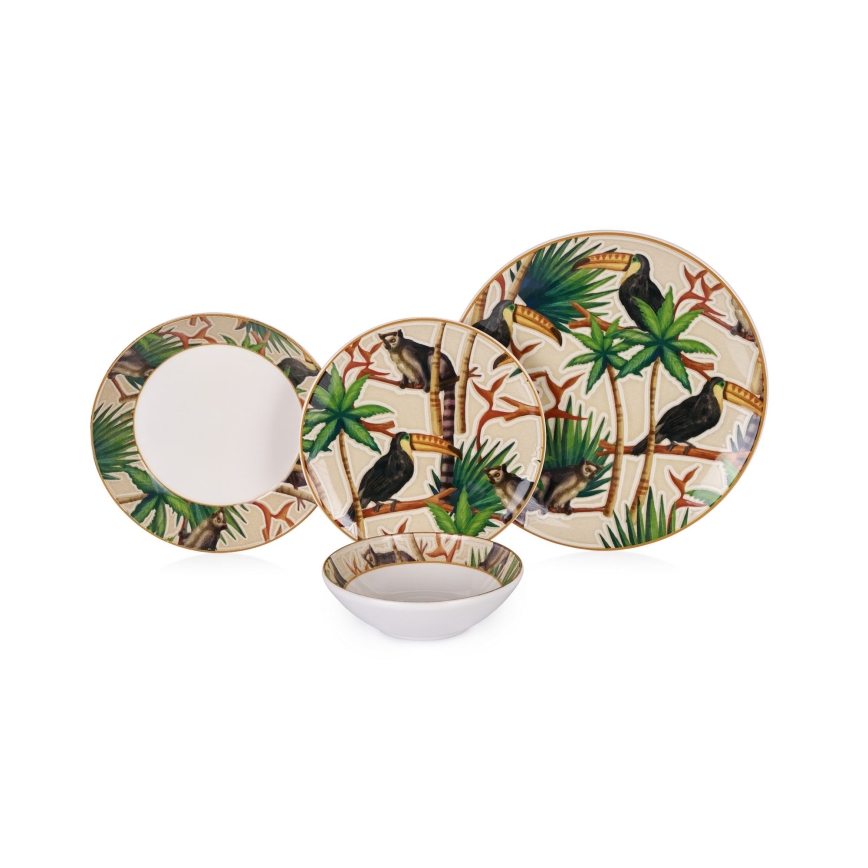 Jídelní sada 24 ks pestrobarevná/keramika