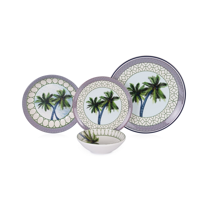 Jídelní sada 24 ks pestrobarevná/keramika