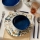 Jídelní sada 24 ks pestrobarevná/modrá/porcelán