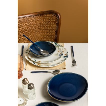 Jídelní sada 24 ks pestrobarevná/modrá/porcelán