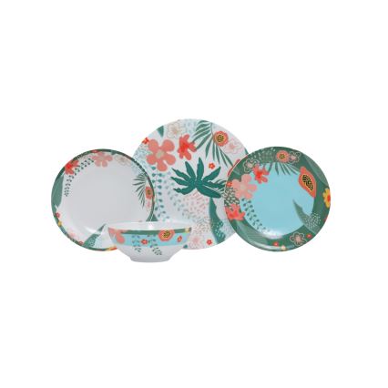 Jídelní sada 24 ks pestrobarevná/porcelán