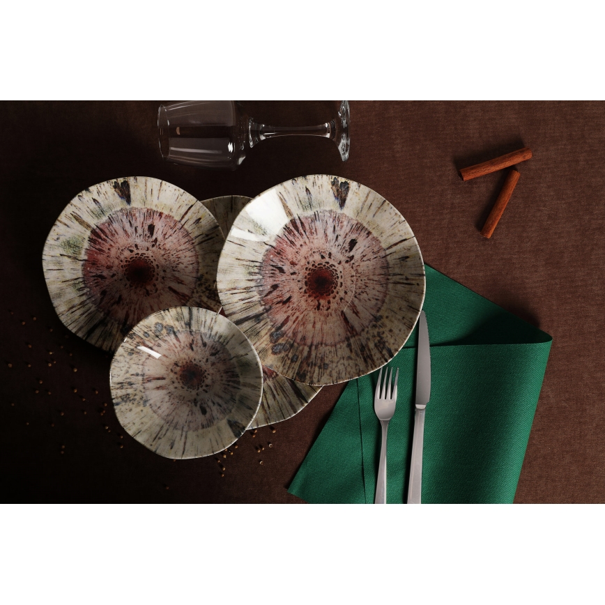 Jídelní sada 24 ks pestrobarevná/porcelán