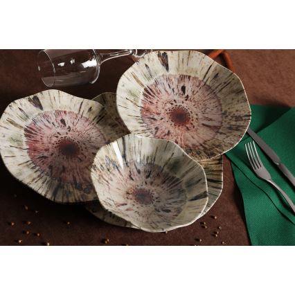 Jídelní sada 24 ks pestrobarevná/porcelán