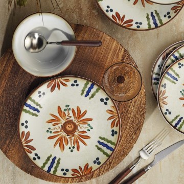 Jídelní sada 24 ks pestrobarevná/porcelán