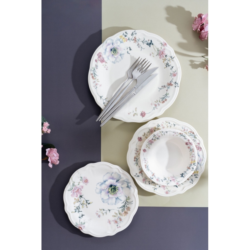 Jídelní sada 24 ks pestrobarevná/porcelán