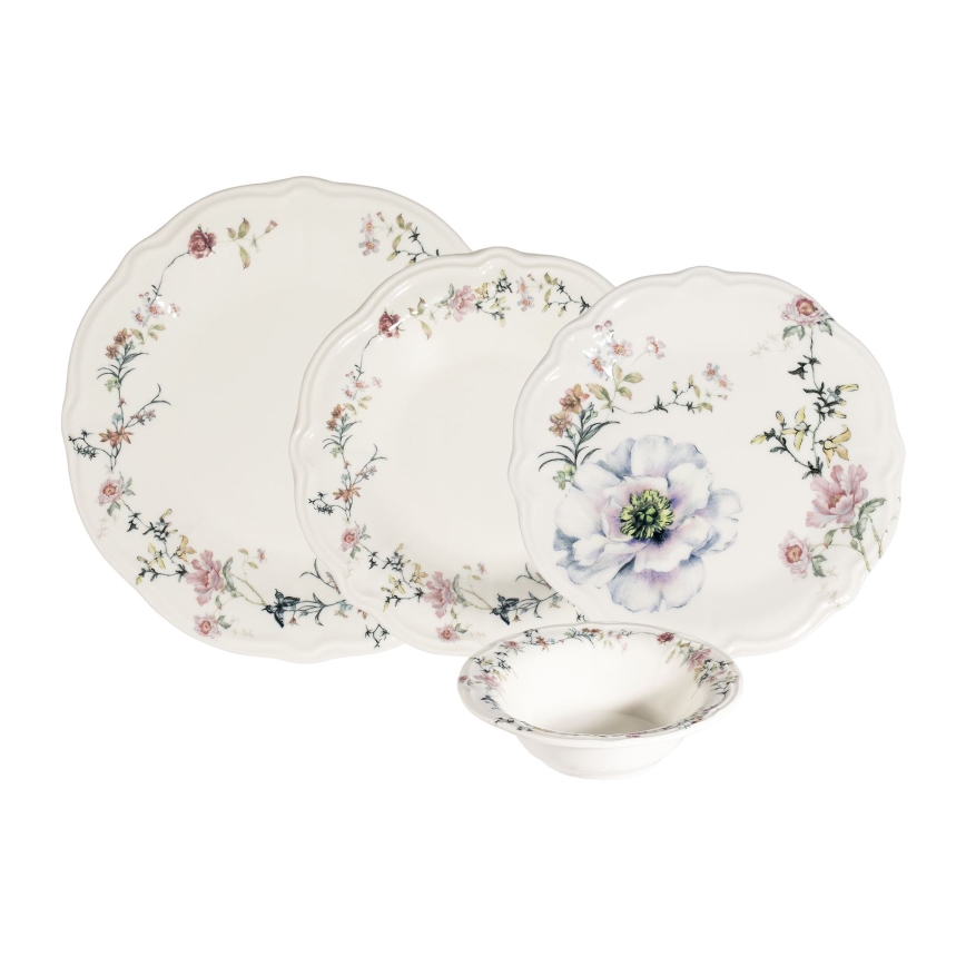 Jídelní sada 24 ks pestrobarevná/porcelán