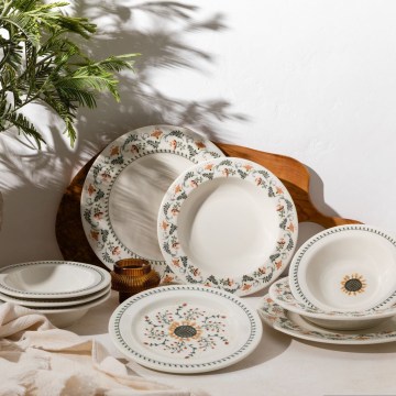 Jídelní sada 24 ks pestrobarevná/porcelán