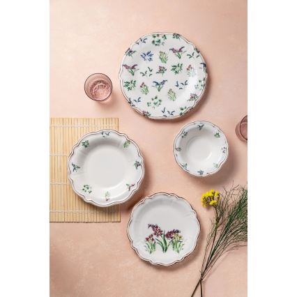 Jídelní sada 24 ks pestrobarevná/porcelán