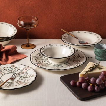 Jídelní sada 24 ks pestrobarevná/porcelán