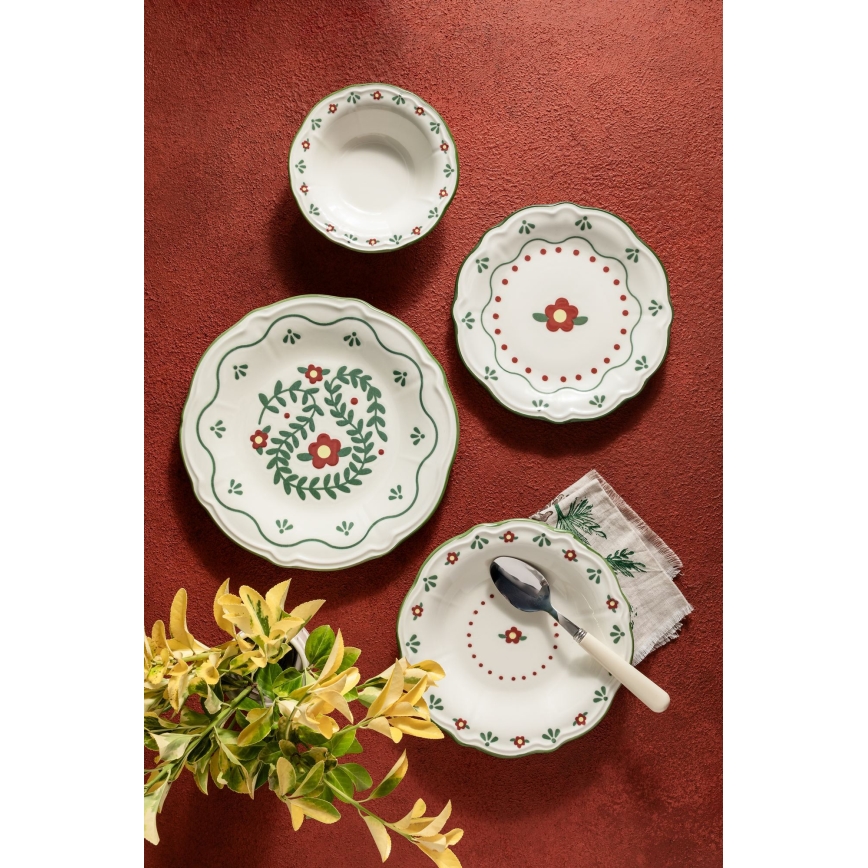 Jídelní sada 24 ks pestrobarevná/porcelán