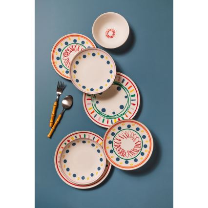 Jídelní sada 24 ks pestrobarevná/porcelán