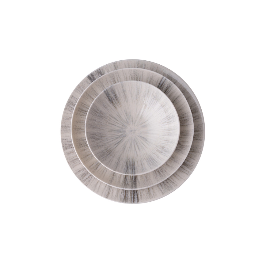 Jídelní sada 24 ks šedá/porcelán