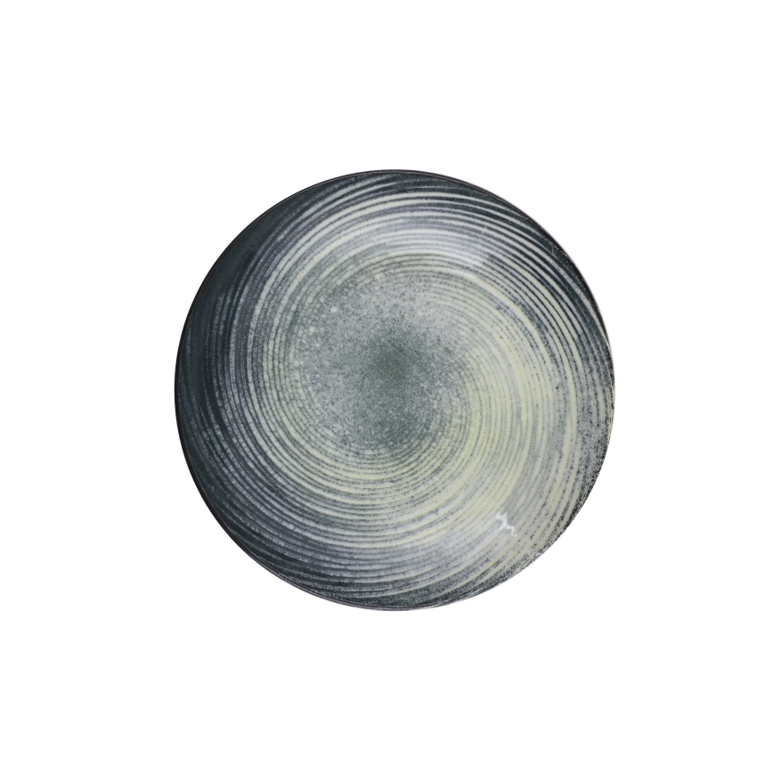 Jídelní sada 24 ks zelená/černá/porcelán