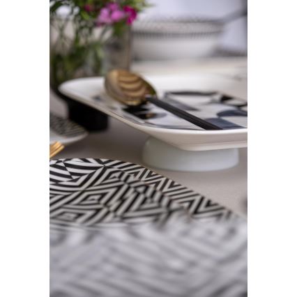 Jídelní sada 26 ks bílá/černá/porcelán