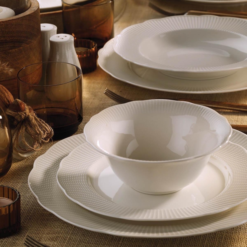 Jídelní sada 26 ks bílá/porcelán