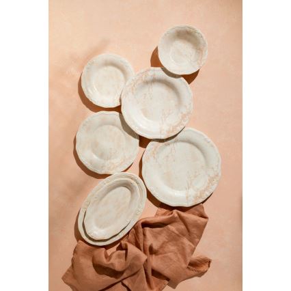 Jídelní sada 27 ks béžová/porcelán