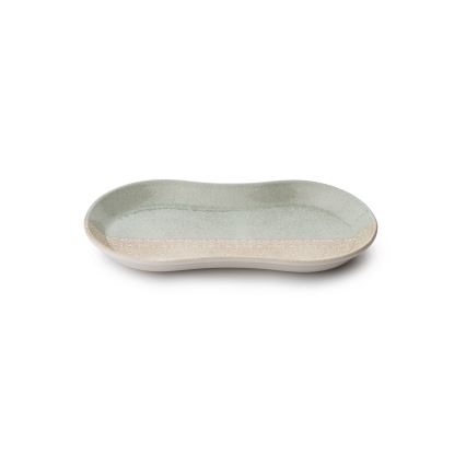 Jídelní sada 27 ks béžová/zelená/porcelán