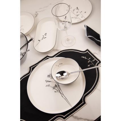 Jídelní sada 27 ks bílá/černá/porcelán