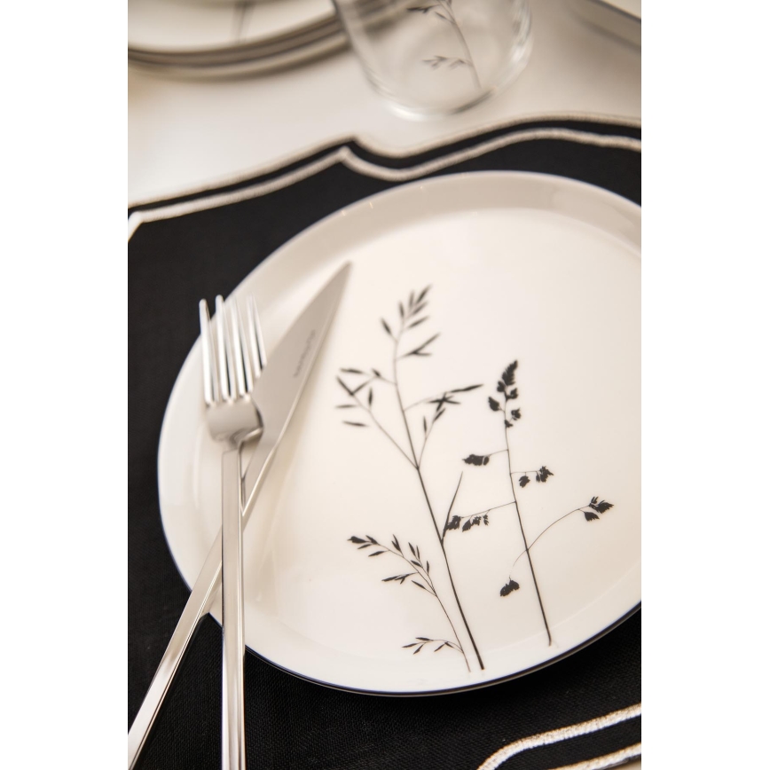 Jídelní sada 27 ks bílá/černá/porcelán