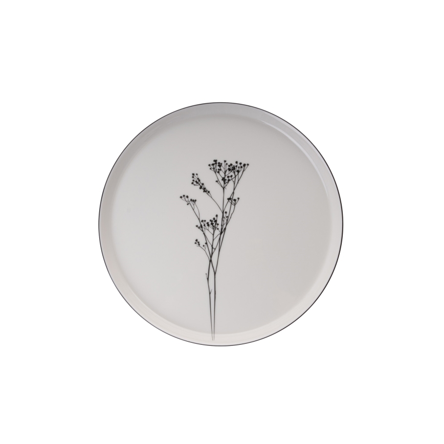 Jídelní sada 27 ks bílá/černá/porcelán