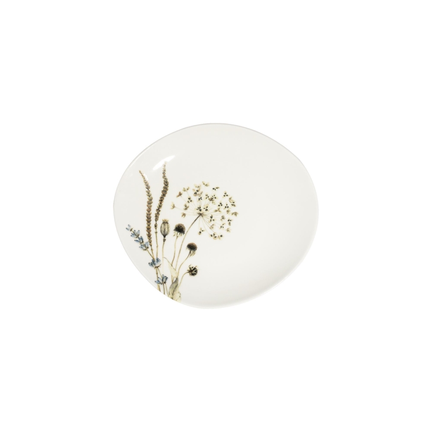 Jídelní sada 27 ks bílá/hnědá/porcelán