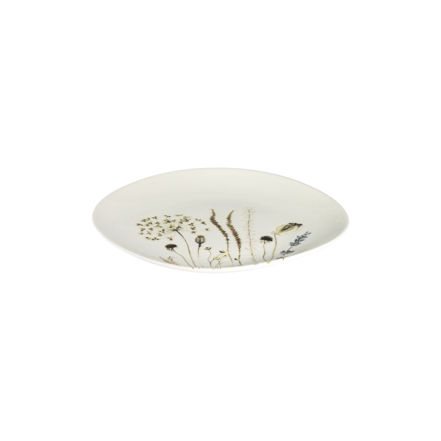Jídelní sada 27 ks bílá/hnědá/porcelán