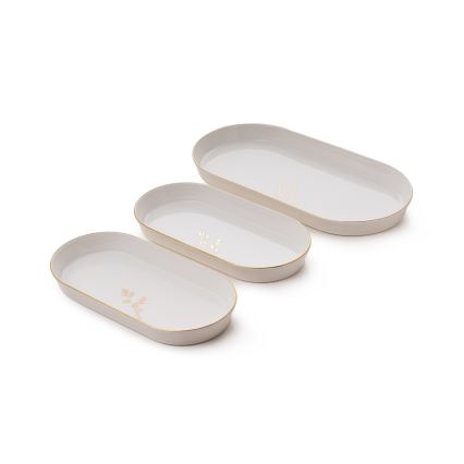 Jídelní sada 27 ks bílá/zlatá/porcelán