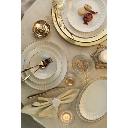 Jídelní sada 27 ks bílá/zlatá/porcelán