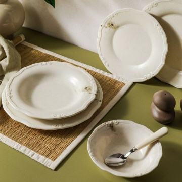 Jídelní sada 27 ks krémová/porcelán
