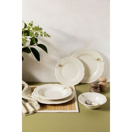 Jídelní sada 27 ks krémová/porcelán