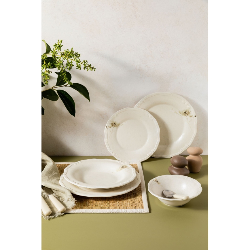 Jídelní sada 27 ks krémová/porcelán