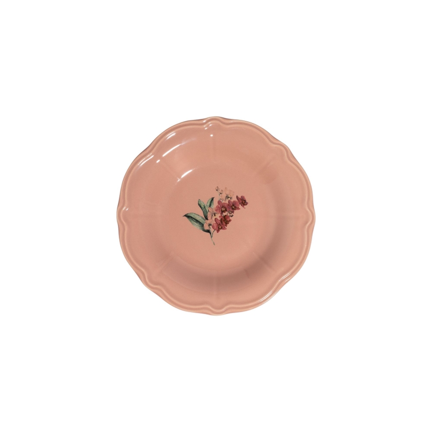 Jídelní sada 27 ks růžová/bílá/porcelán