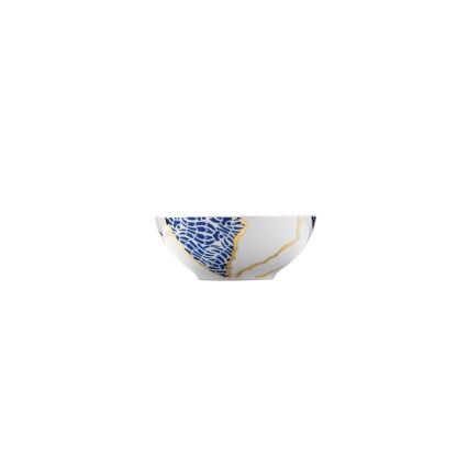 Jídelní sada 28 ks bílá/zlatá/modrá/porcelán