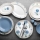 Jídelní sada 29 ks bílá/modrá/porcelán