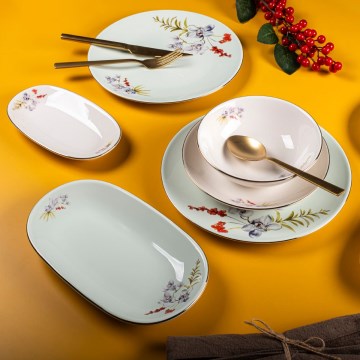 Jídelní sada 29 ks pestrobarevná/porcelán