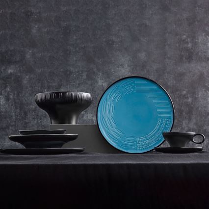 Jídelní sada 3 ks modrá/porcelán