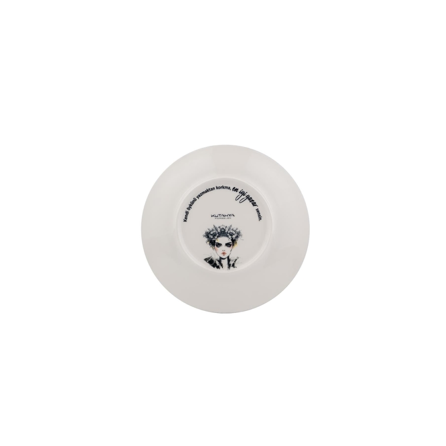 Jídelní sada 4 ks černá/bílá/porcelán