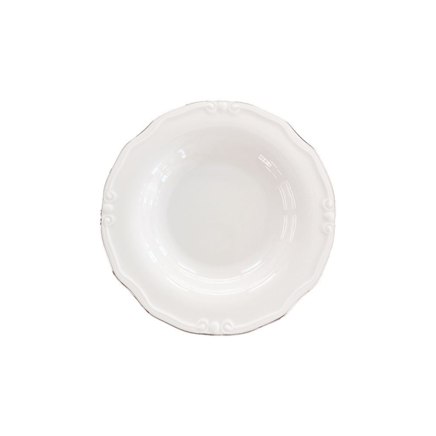 Jídelní sada 53 ks bílá/stříbrná/porcelán