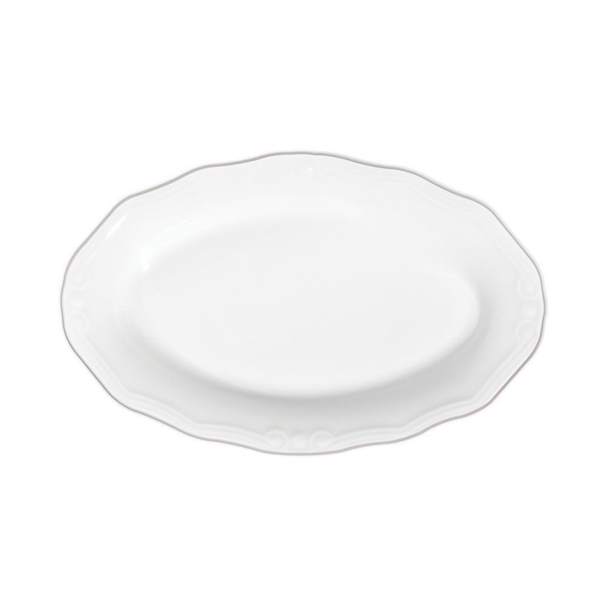 Jídelní sada 53 ks bílá/stříbrná/porcelán