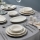 Jídelní sada 53 ks bílá/stříbrná/porcelán
