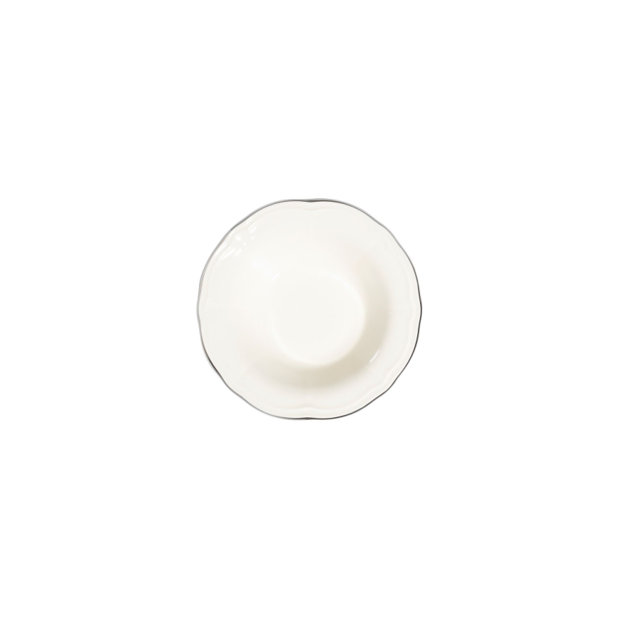 Jídelní sada 53 ks bílá/stříbrná/porcelán