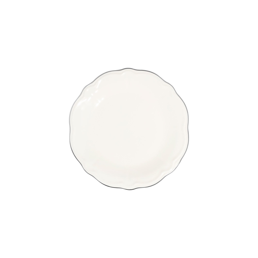 Jídelní sada 53 ks bílá/stříbrná/porcelán