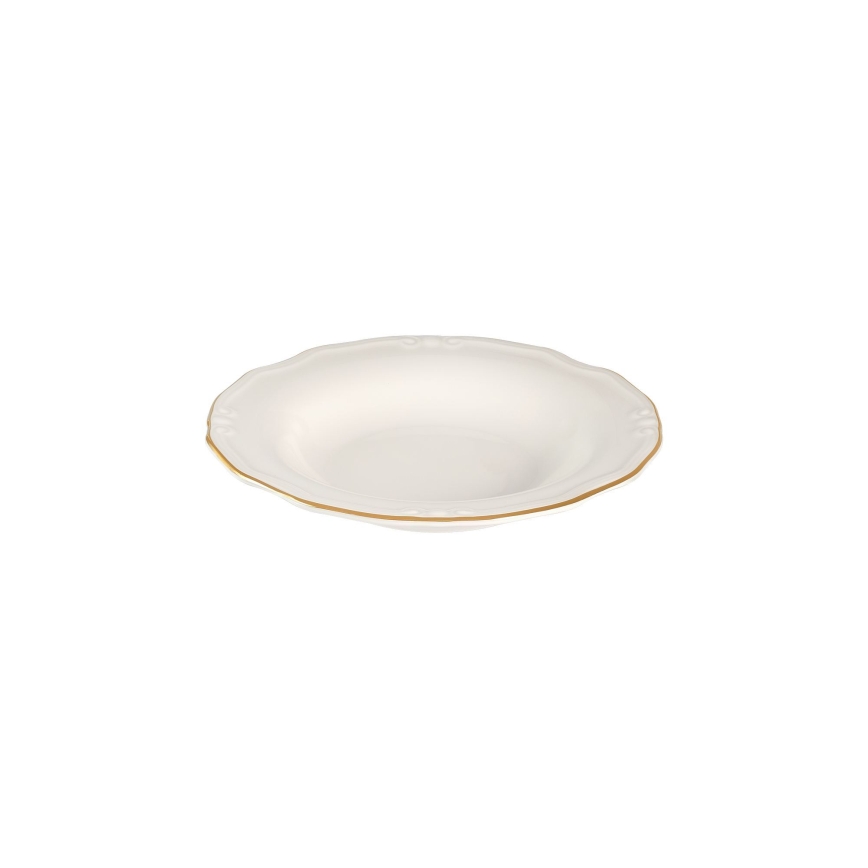 Jídelní sada 53 ks bílá/zlatá/porcelán